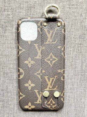 Monogram Brown Leather Phone Case with Strap & Ring 11 Pro Max New in Box